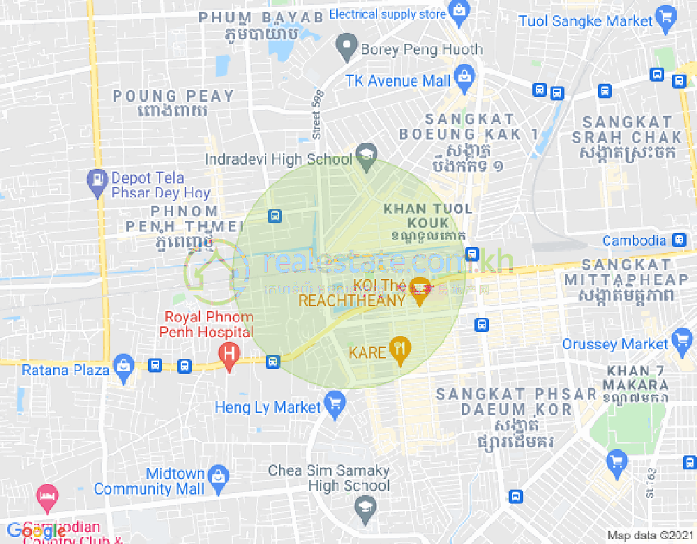 万沙朗分区, 堆谷区, 金边地图