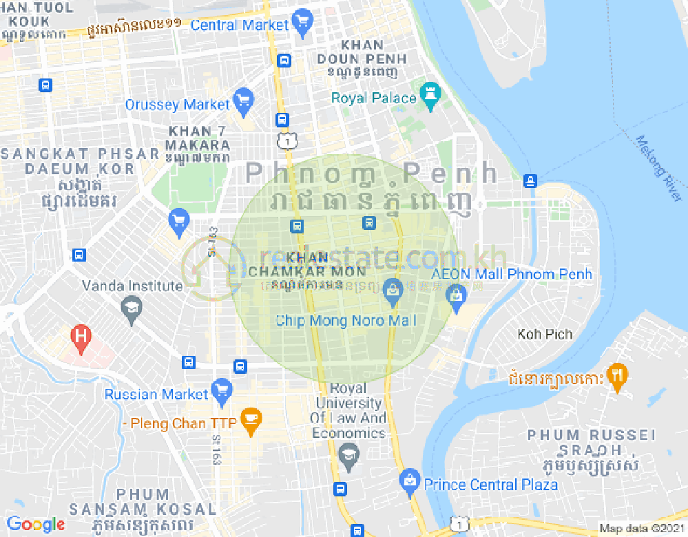 BKK 1, ボンケンコン, プノンペンの地図