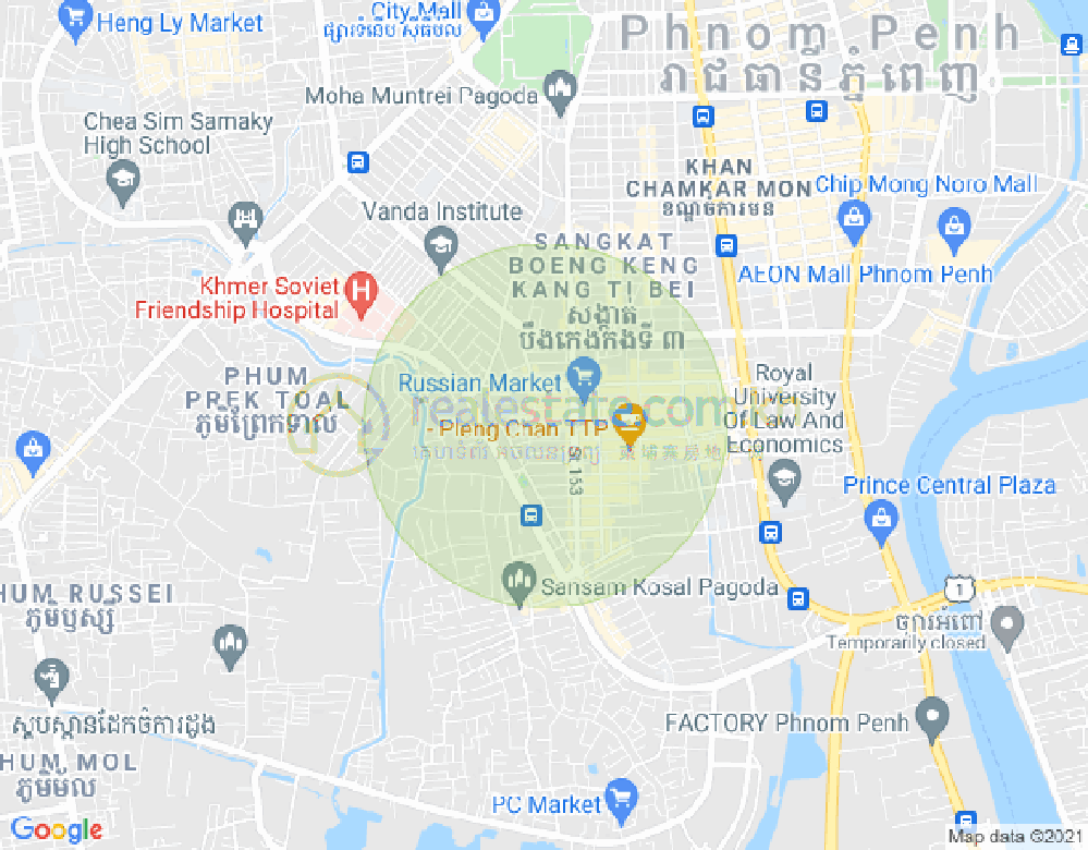 Карта Тул Том Пунг 1, Чамкармон, Пномпень