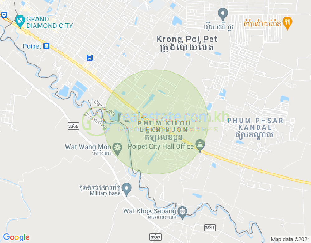 ផែនទី ផ្សារកណ្ដាល, ប៉ោយប៉ែត, បន្ទាយមានជ័យ