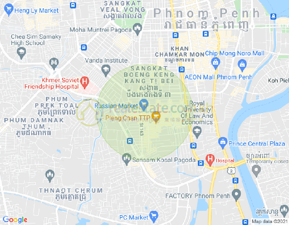 Properties Dabest, 주더분1구역, 짬까몬, 프놈펜 지도