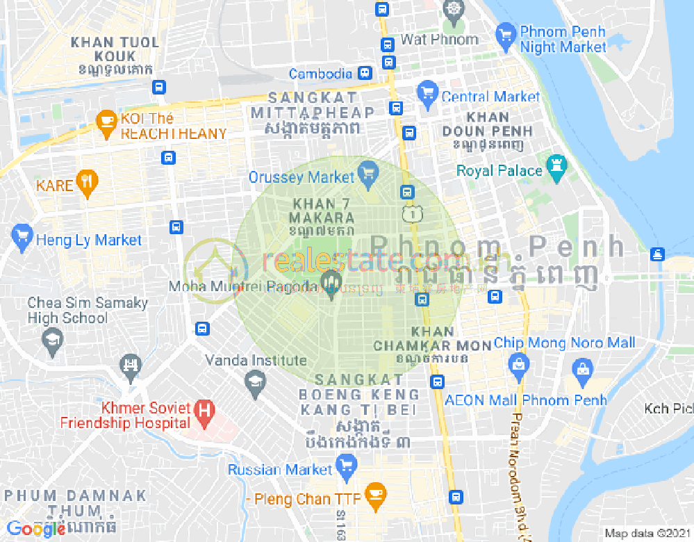 Veal Vong镇, 马卡拉区, 金边地图