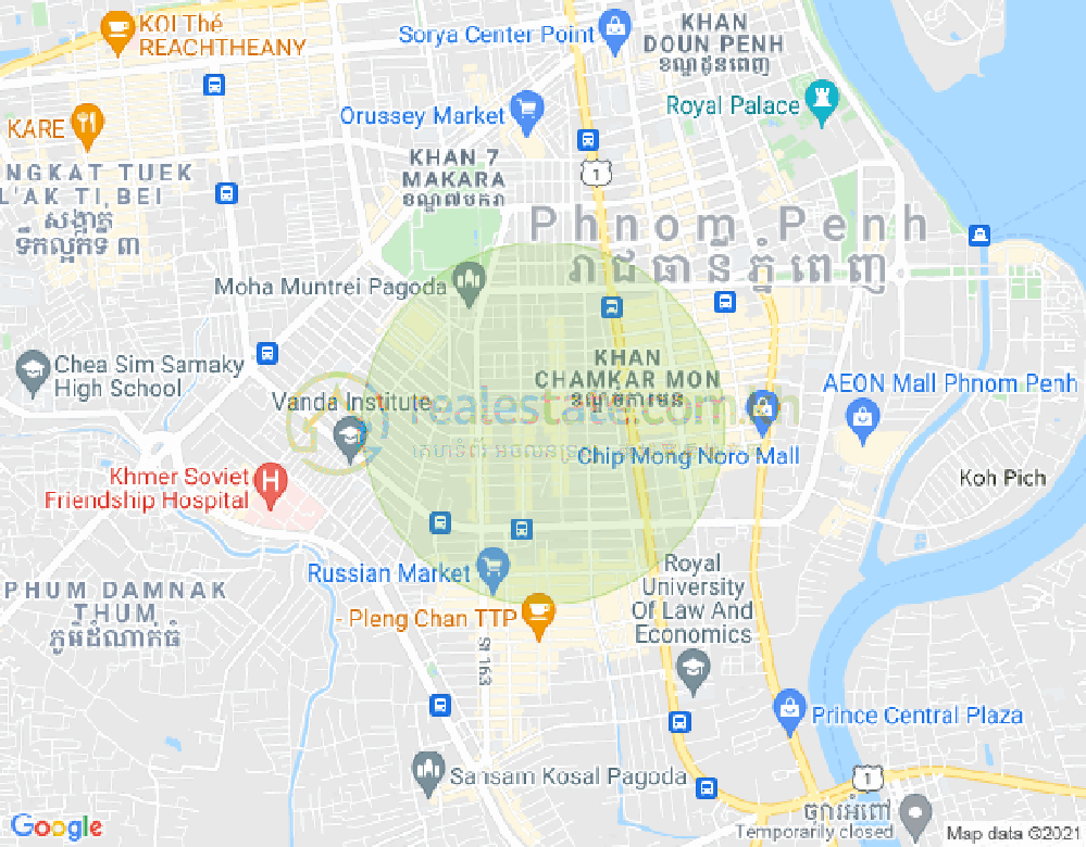 Map of BKK 2, Boeng Keng Kang, Phnom Penh