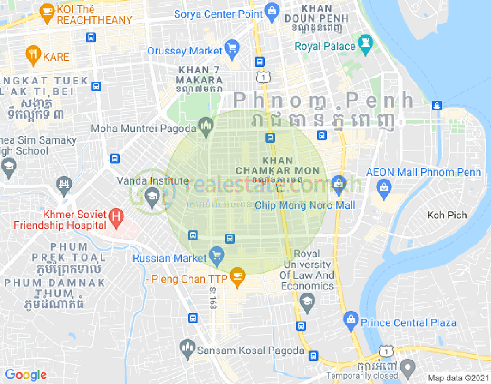 Map of BKK 2, Boeng Keng Kang, Phnom Penh
