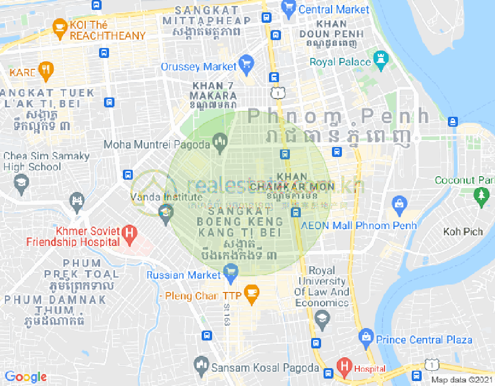 BKK 2, ボンケンコン, プノンペンの地図