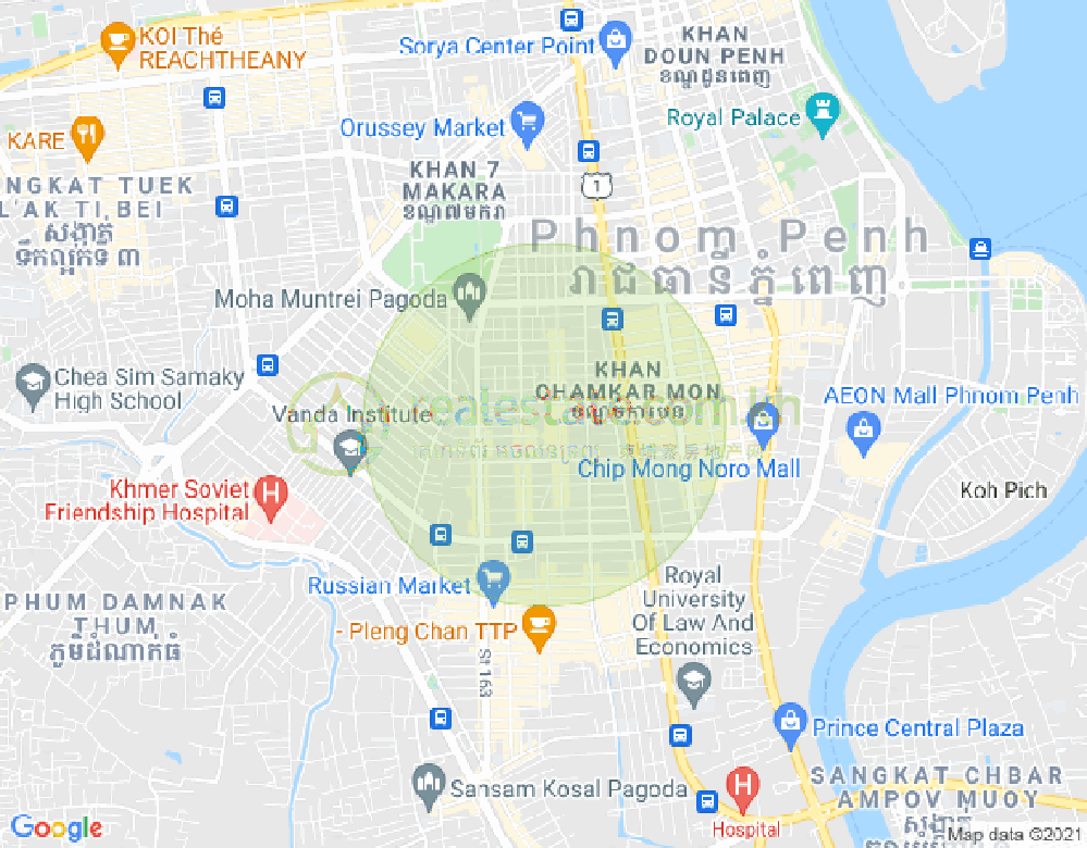 Map of BKK 2, Boeng Keng Kang, Phnom Penh