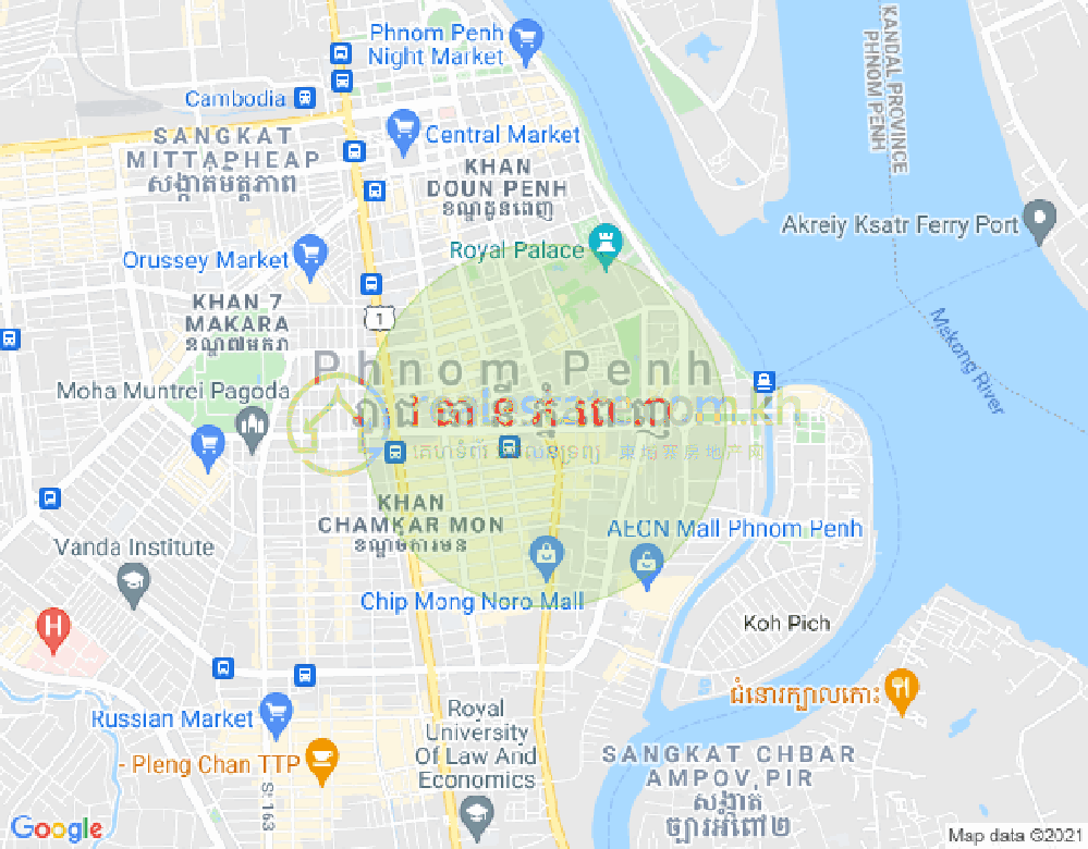 Properties Dabest, トンレバサック, チャムカモン, プノンペンの地図