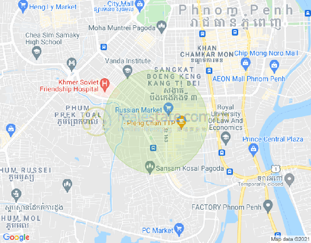 Map of Toul Tum Poung 2, Chamkarmon, Phnom Penh