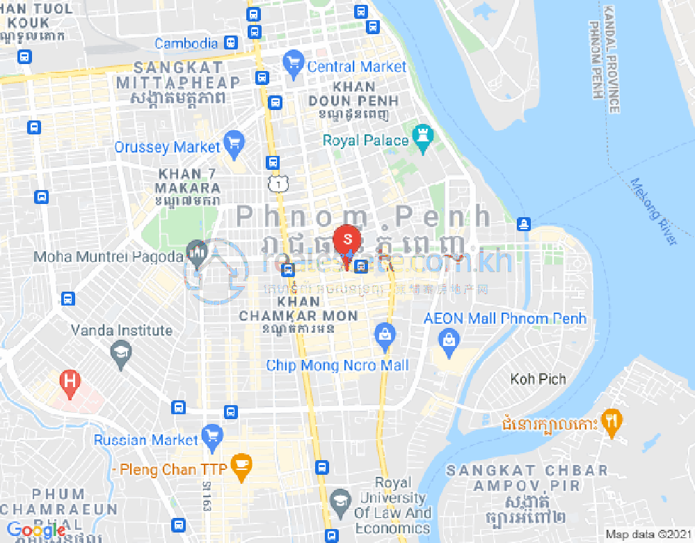 万景岗1分区（BKK1), 波哥堪, 金边地图