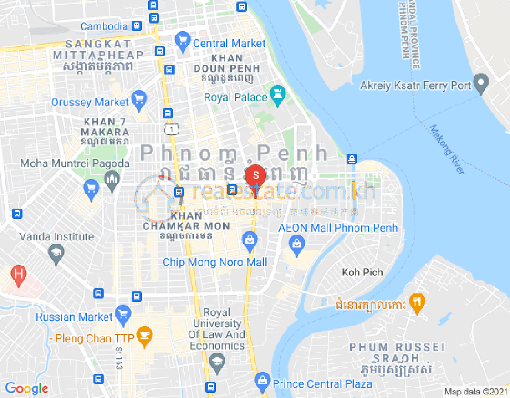 Map of Tonle Bassac, Chamkarmon, Phnom Penh