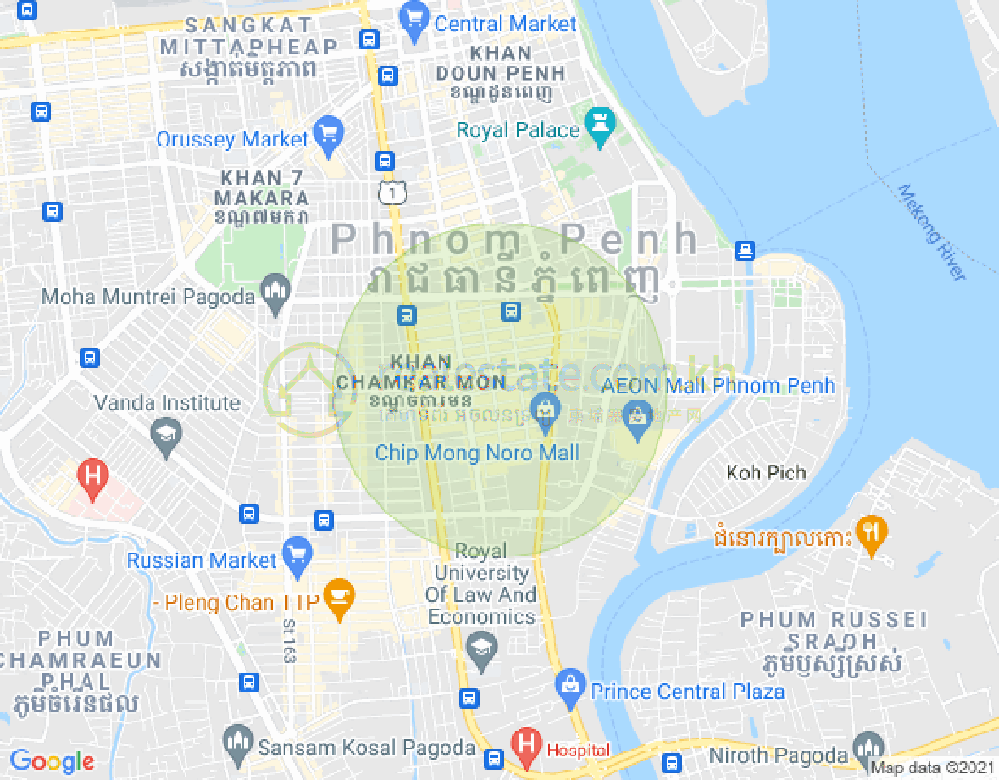 Carte de BKK 1, Boeng Keng Kang, Phnom Penh