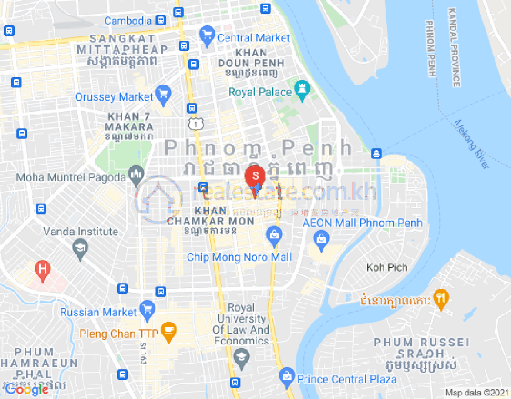 BKK 1, ボンケンコン, プノンペンの地図