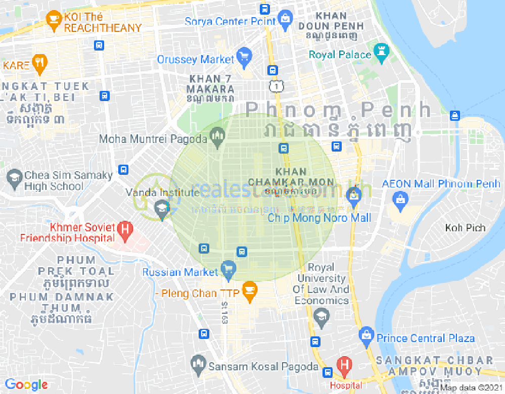 Mapa: BKK 2, Boeng Keng Kang, Phnom Penh