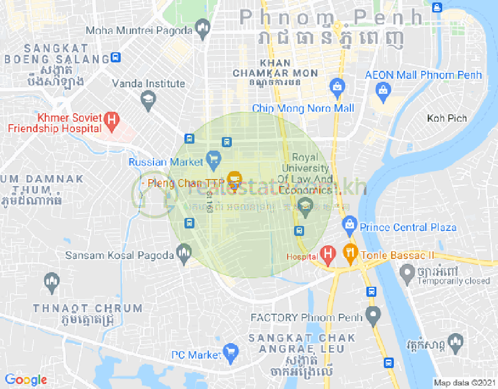 Карта Тул Том Пунг 1, Чамкармон, Пномпень