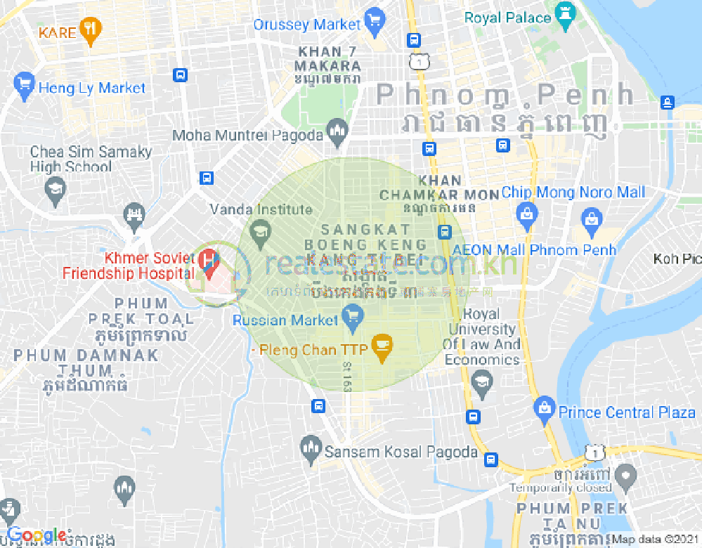 390, 万景岗3分区（BKK3), 波哥堪, 金边地图