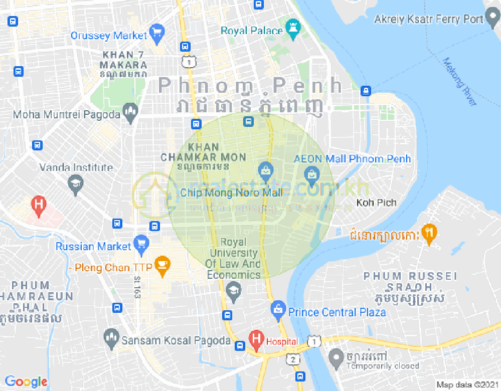 Mapa: BKK 1, Boeng Keng Kang, Phnom Penh