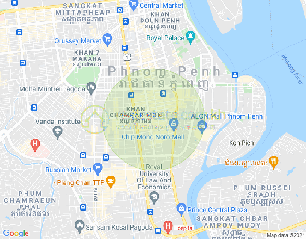 万景岗1分区（BKK1), 波哥堪, 金边地图