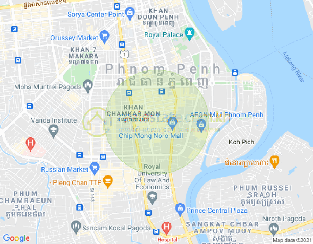 BKK 1, ボンケンコン, プノンペンの地図