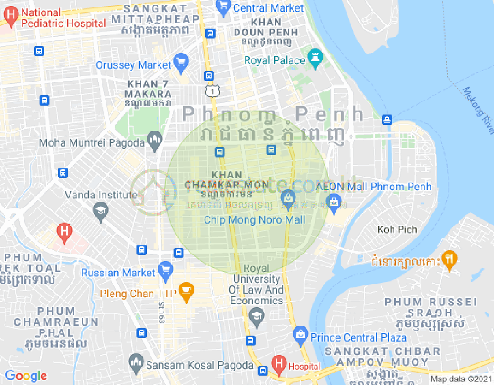 Map of BKK 1, Boeng Keng Kang, Phnom Penh