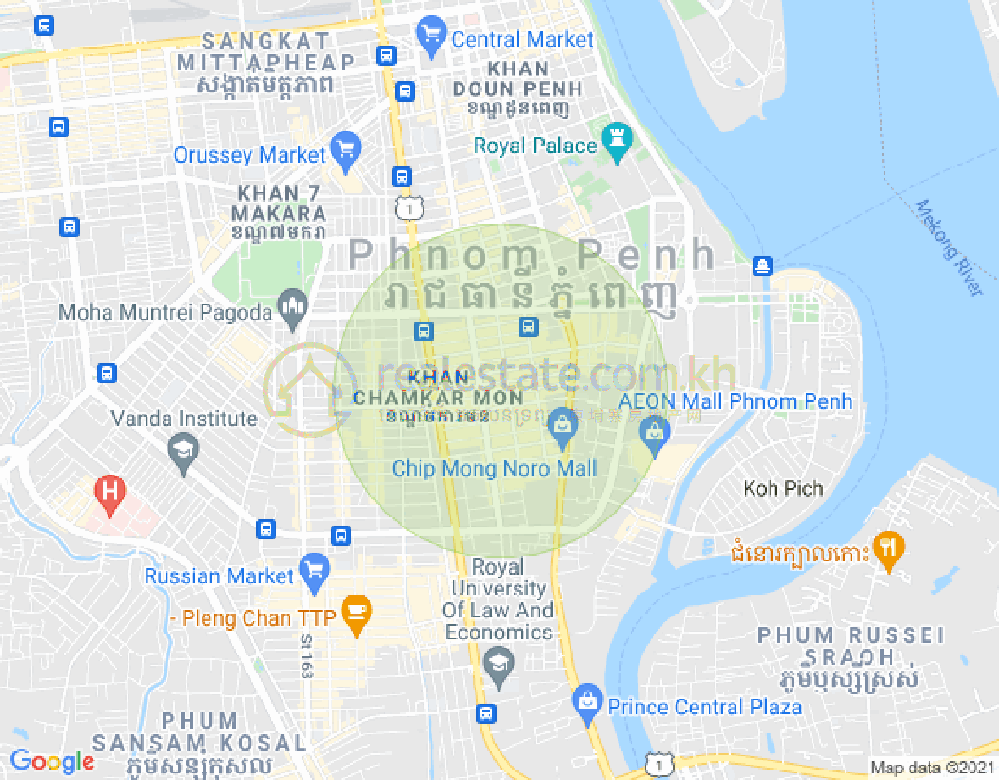 万景岗1分区（BKK1), 波哥堪, 金边地图