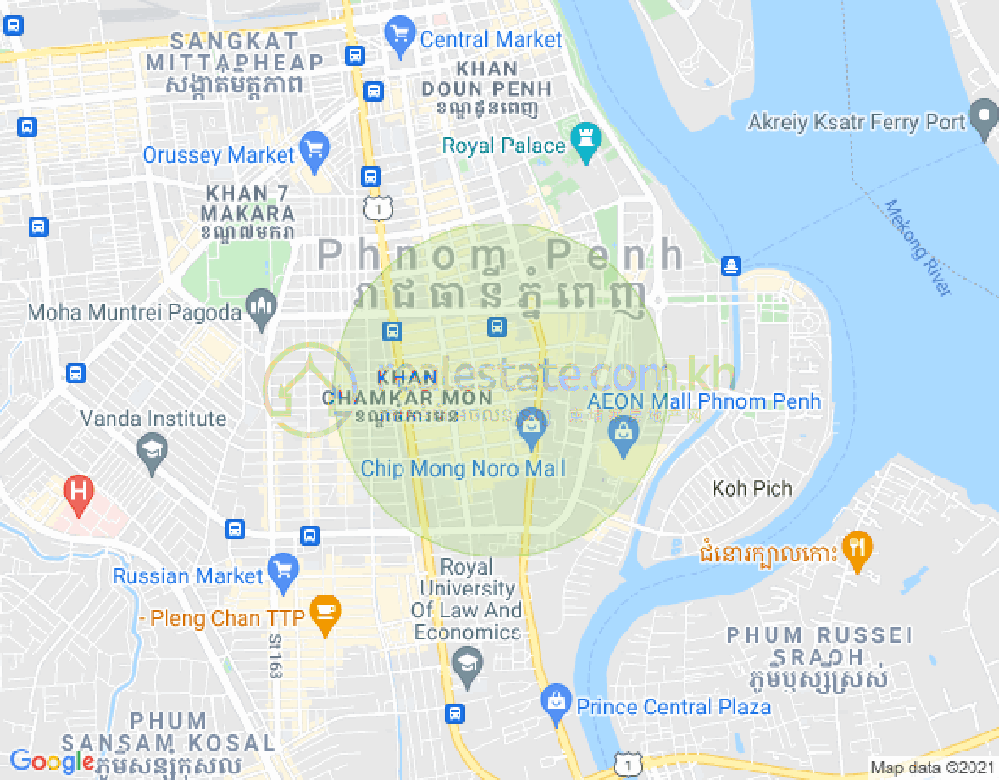 BKK 1, ボンケンコン, プノンペンの地図