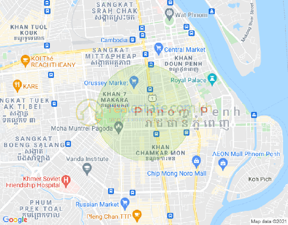 Mapa: Boeung Prolit, 7 Makara, Phnom Penh