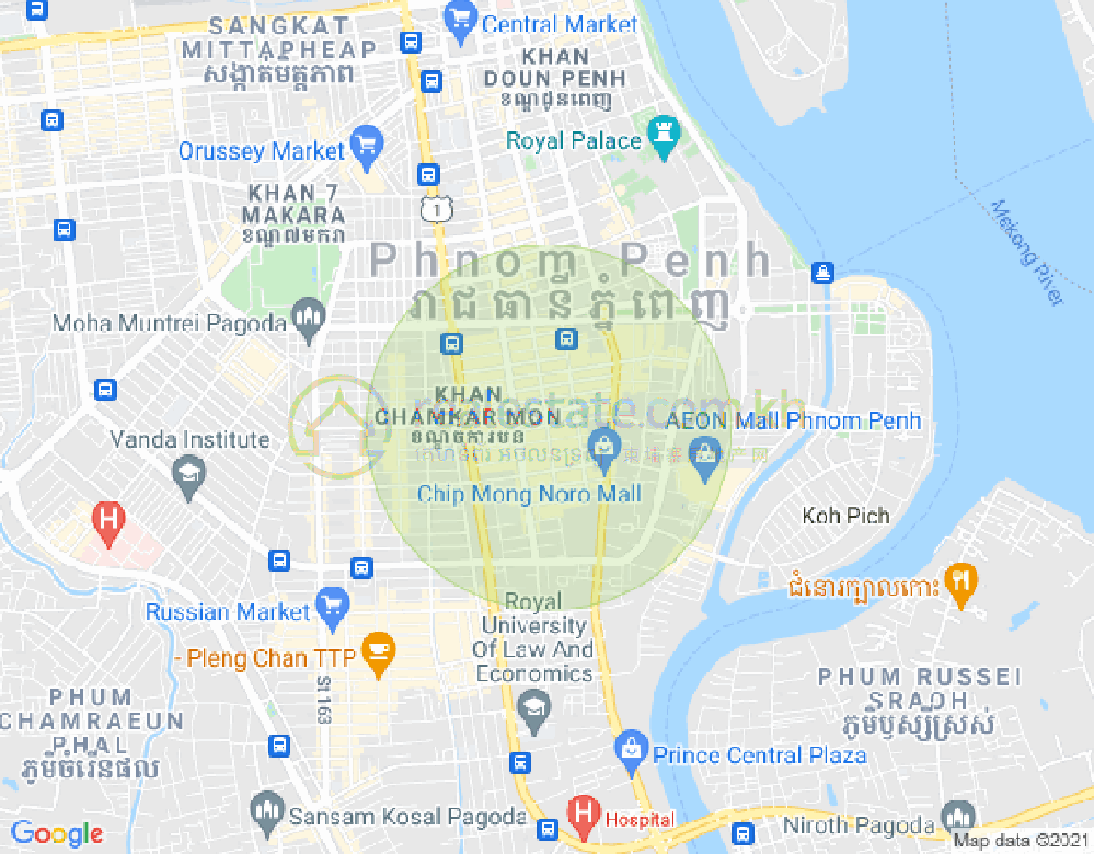 BKK 1, ボンケンコン, プノンペンの地図