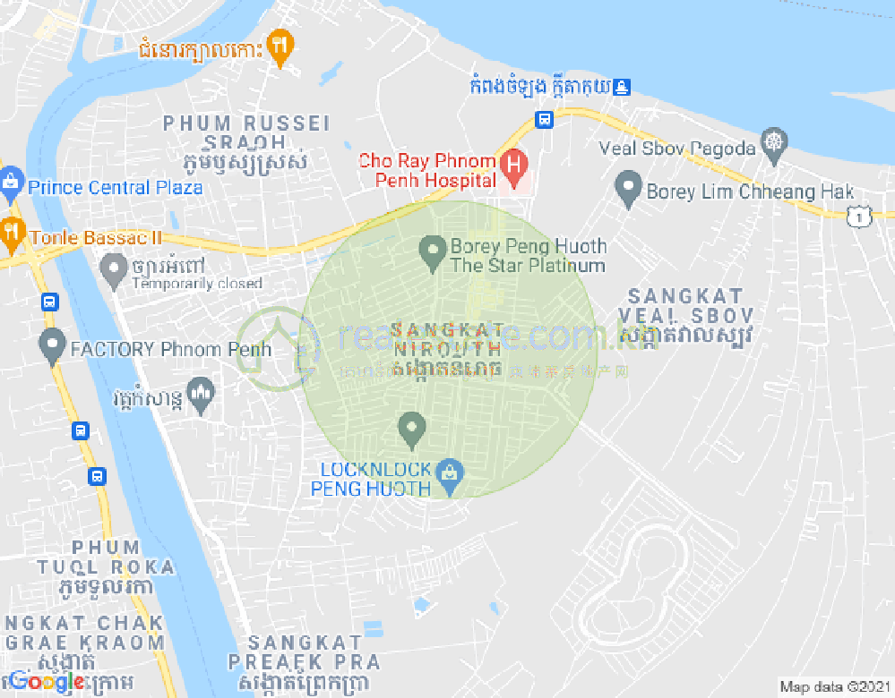 Mapa: Nirouth, Chbar Ampov, Phnom Penh