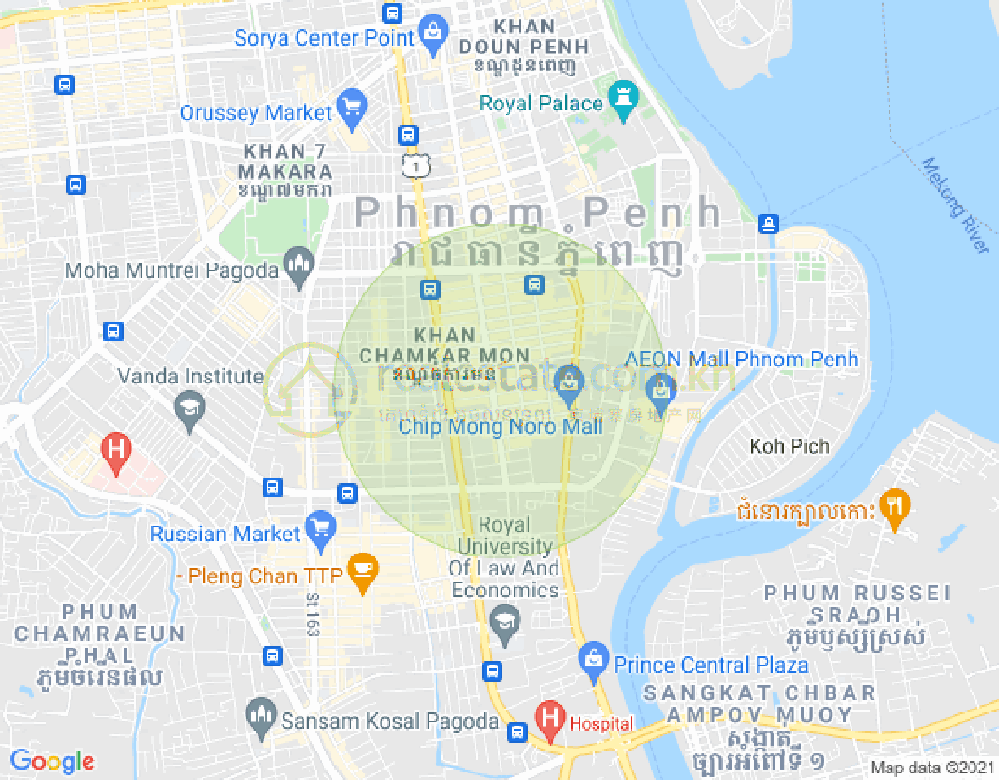 BKK 1, ボンケンコン, プノンペンの地図