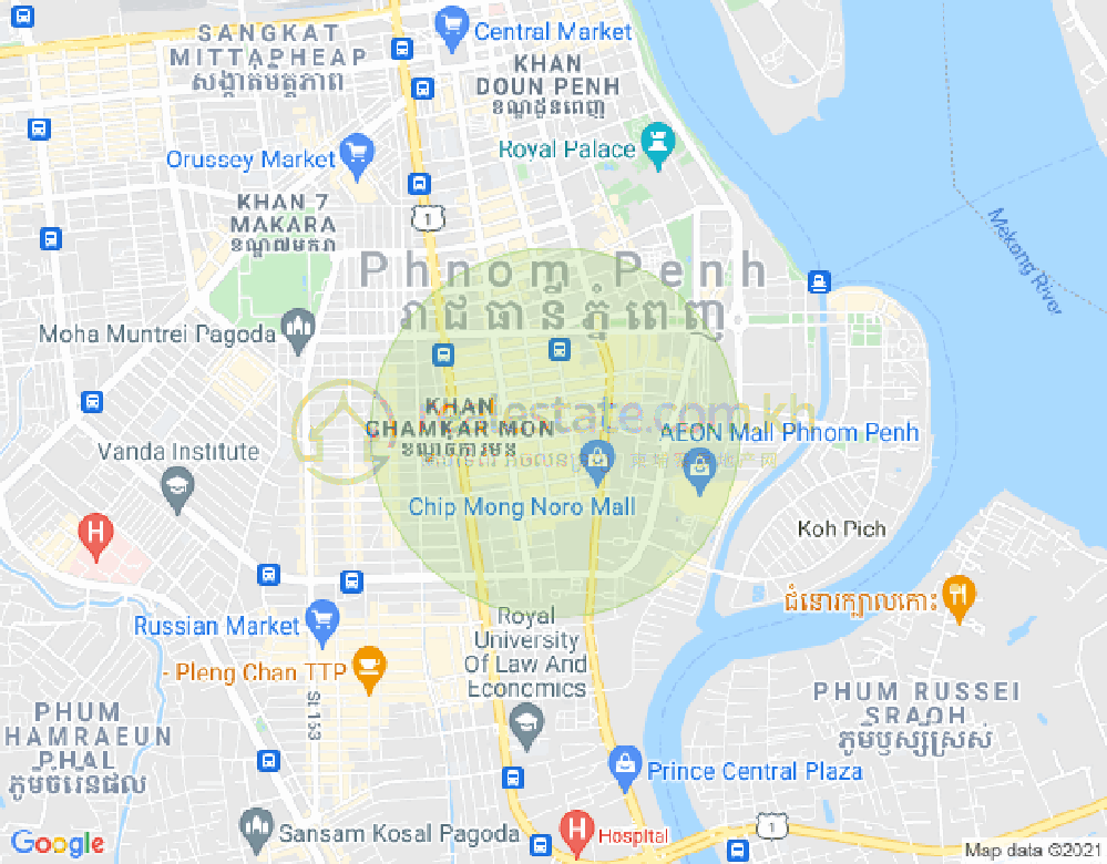 Map of BKK 1, Boeng Keng Kang, Phnom Penh