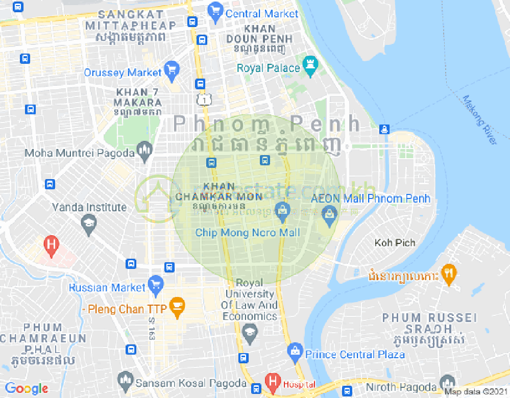 BKK 1, ボンケンコン, プノンペンの地図