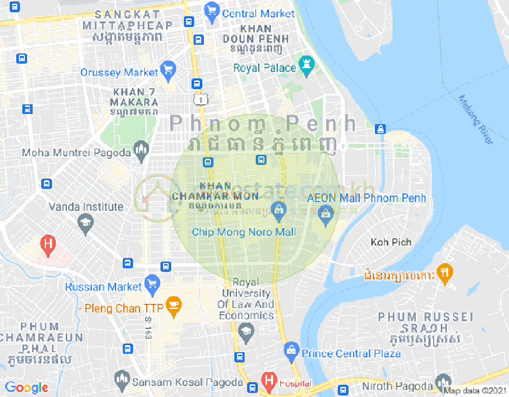 Map of BKK 1, Boeng Keng Kang, Phnom Penh