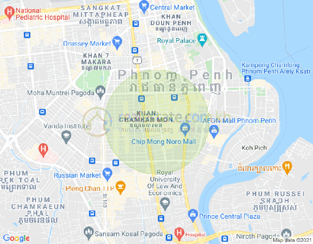 Map of BKK 1, Boeng Keng Kang, Phnom Penh