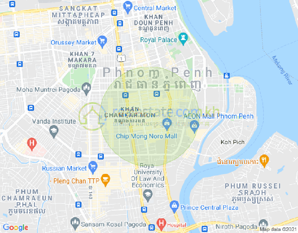 BKK 1, ボンケンコン, プノンペンの地図
