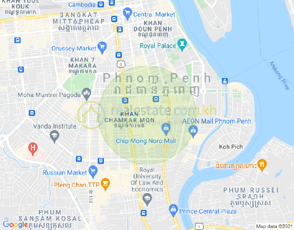 万景岗1分区（BKK1), 波哥堪, 金边地图