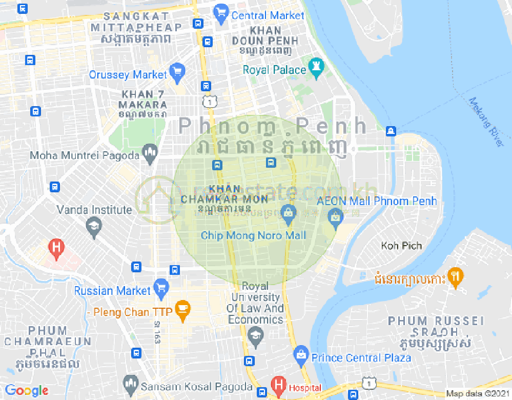 Map of BKK 1, Boeng Keng Kang, Phnom Penh