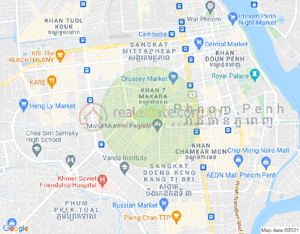 แผนที่ Properties Dabest, เวียลวง, เจ็ดมกรา, พนมเปญ