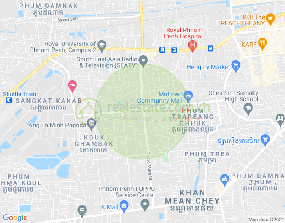 Mapa: Tuek Thla, Sen Sok, Phnom Penh
