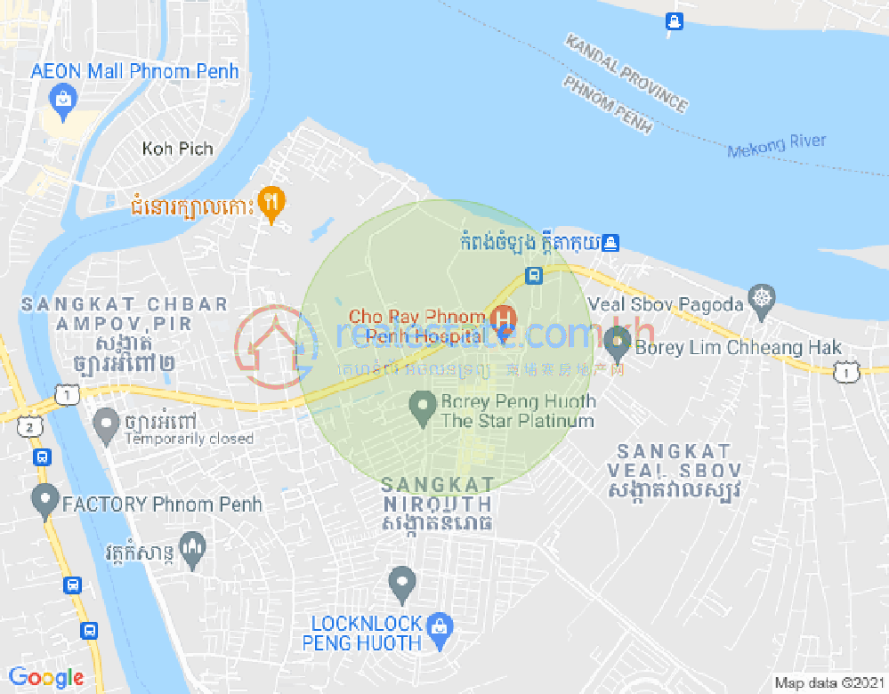 Mapa: Nirouth, Chbar Ampov, Phnom Penh
