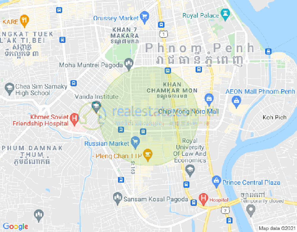 376, 万景岗3分区（BKK3), 波哥堪, 金边地图