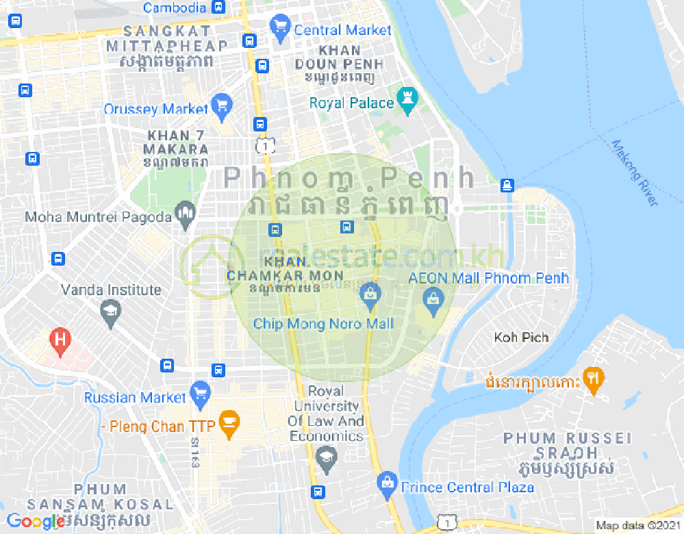 Mapa: BKK 1, Boeng Keng Kang, Phnom Penh