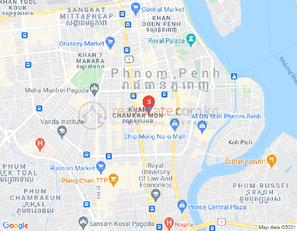 BKK 1, ボンケンコン, プノンペンの地図