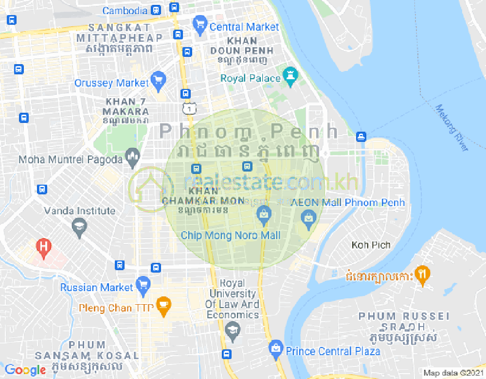 BKK 1, ボンケンコン, プノンペンの地図