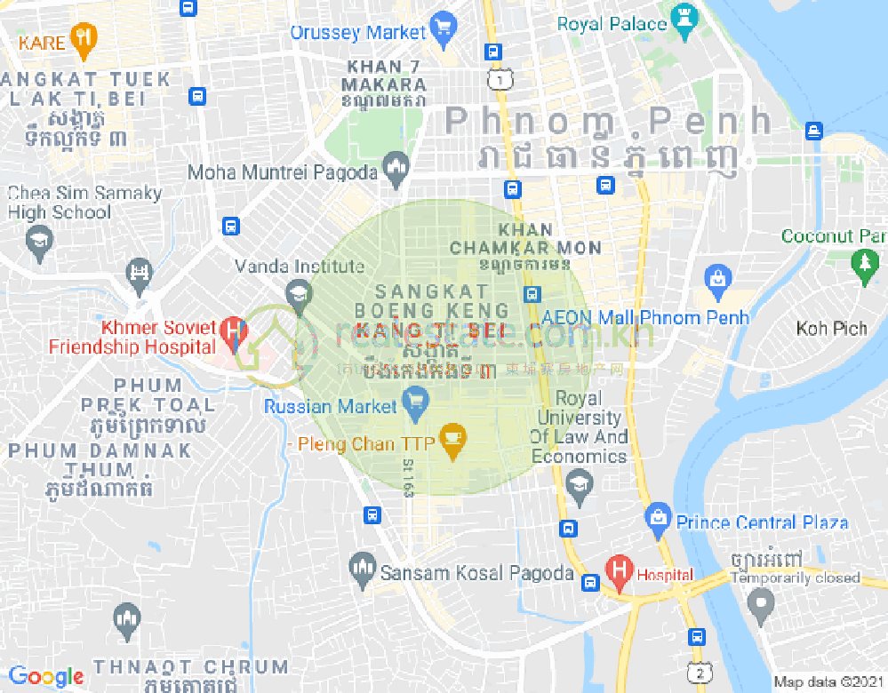 Mapa: BKK 3, Boeng Keng Kang, Phnom Penh