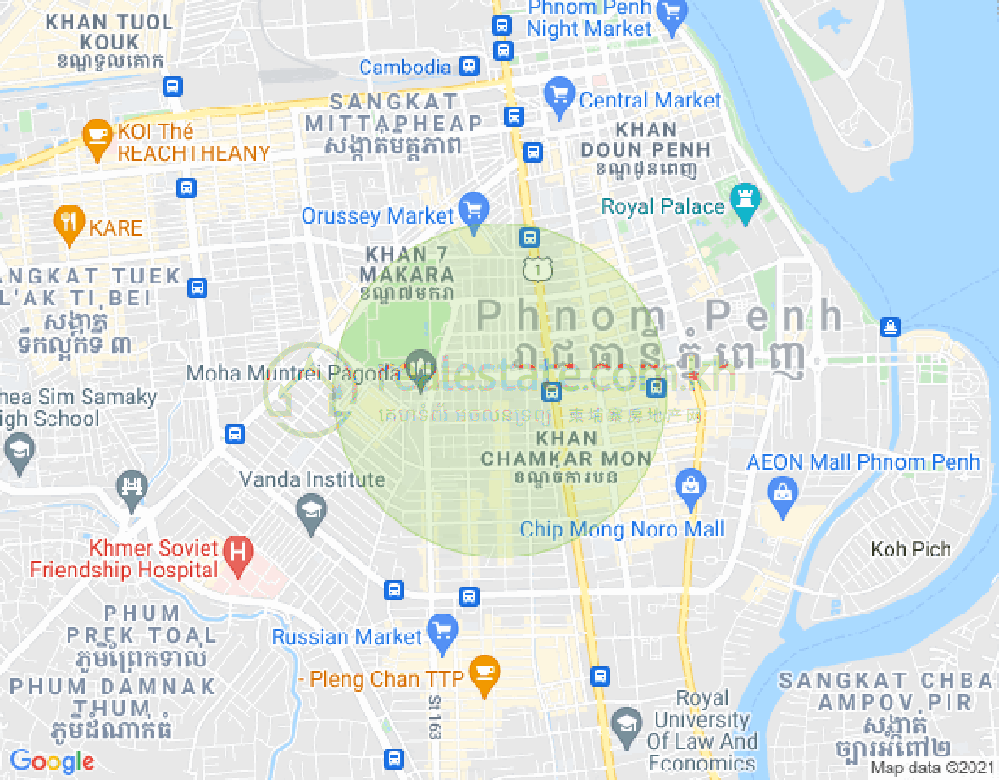 Mapa: Boeung Prolit, 7 Makara, Phnom Penh