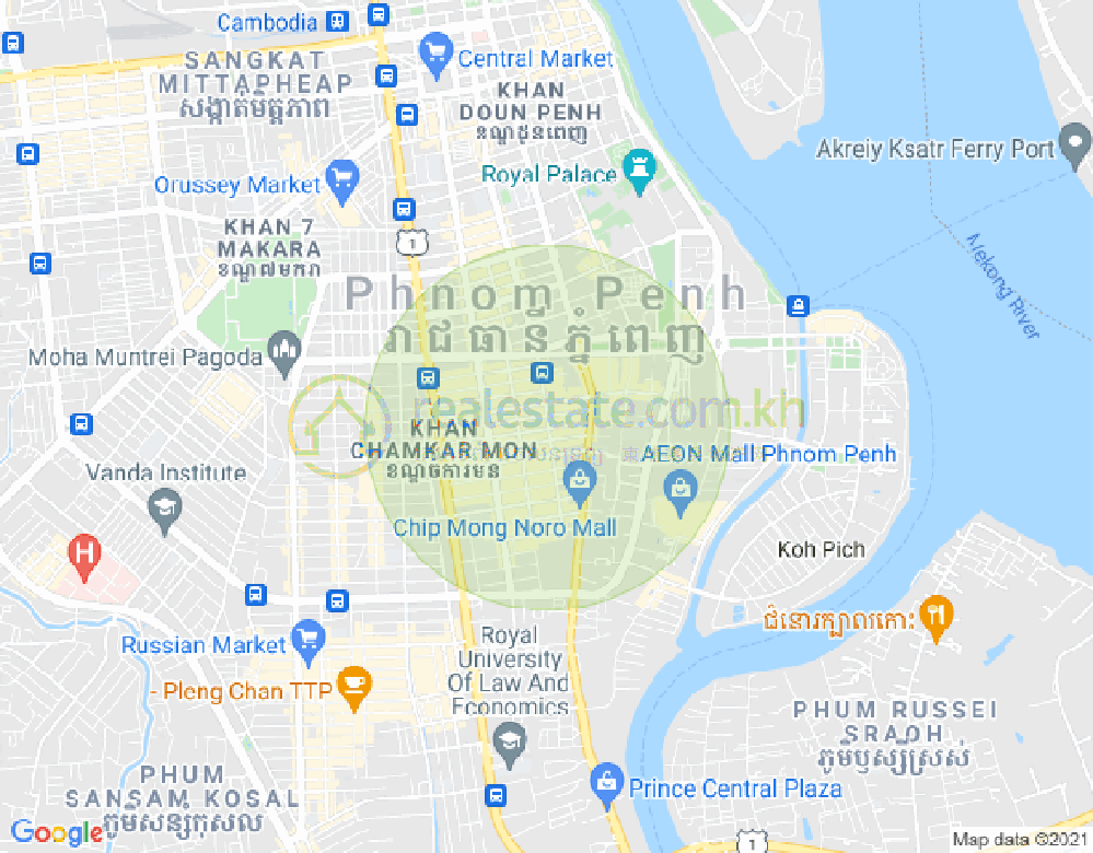Mapa: BKK 1, Boeng Keng Kang, Phnom Penh