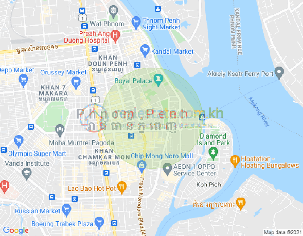 Chey Chumneah分区, 隆边区, 金边地图