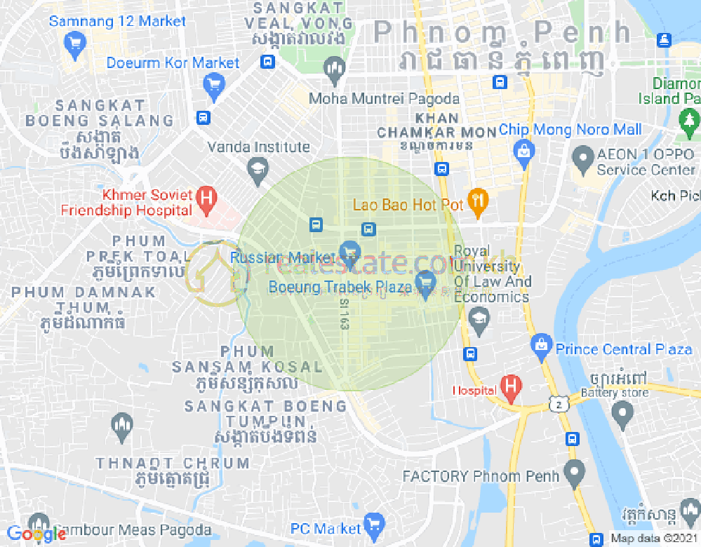 Mapa: Toul Tum Poung 1, Chamkarmon, Phnom Penh