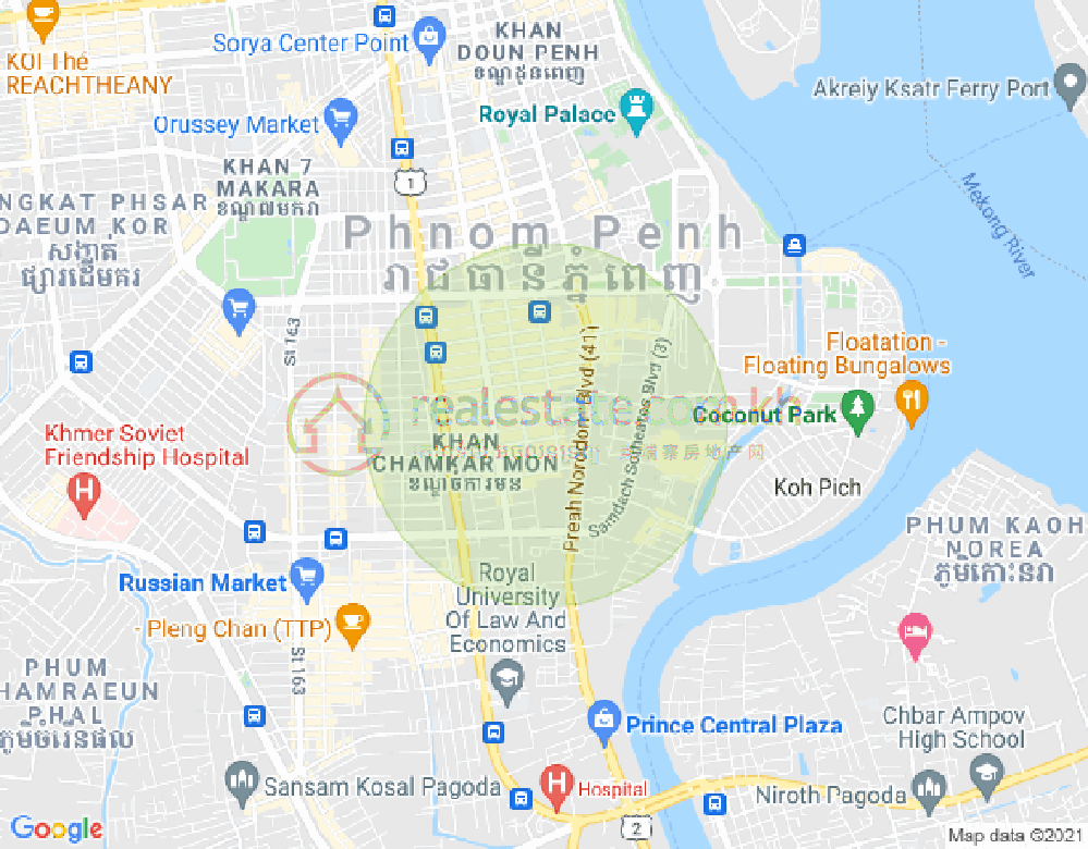 Map of BKK 1, Boeng Keng Kang, Phnom Penh