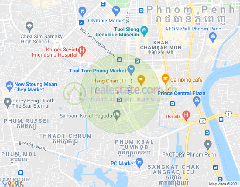 Mapa: BKK 1, Boeng Keng Kang, Phnom Penh